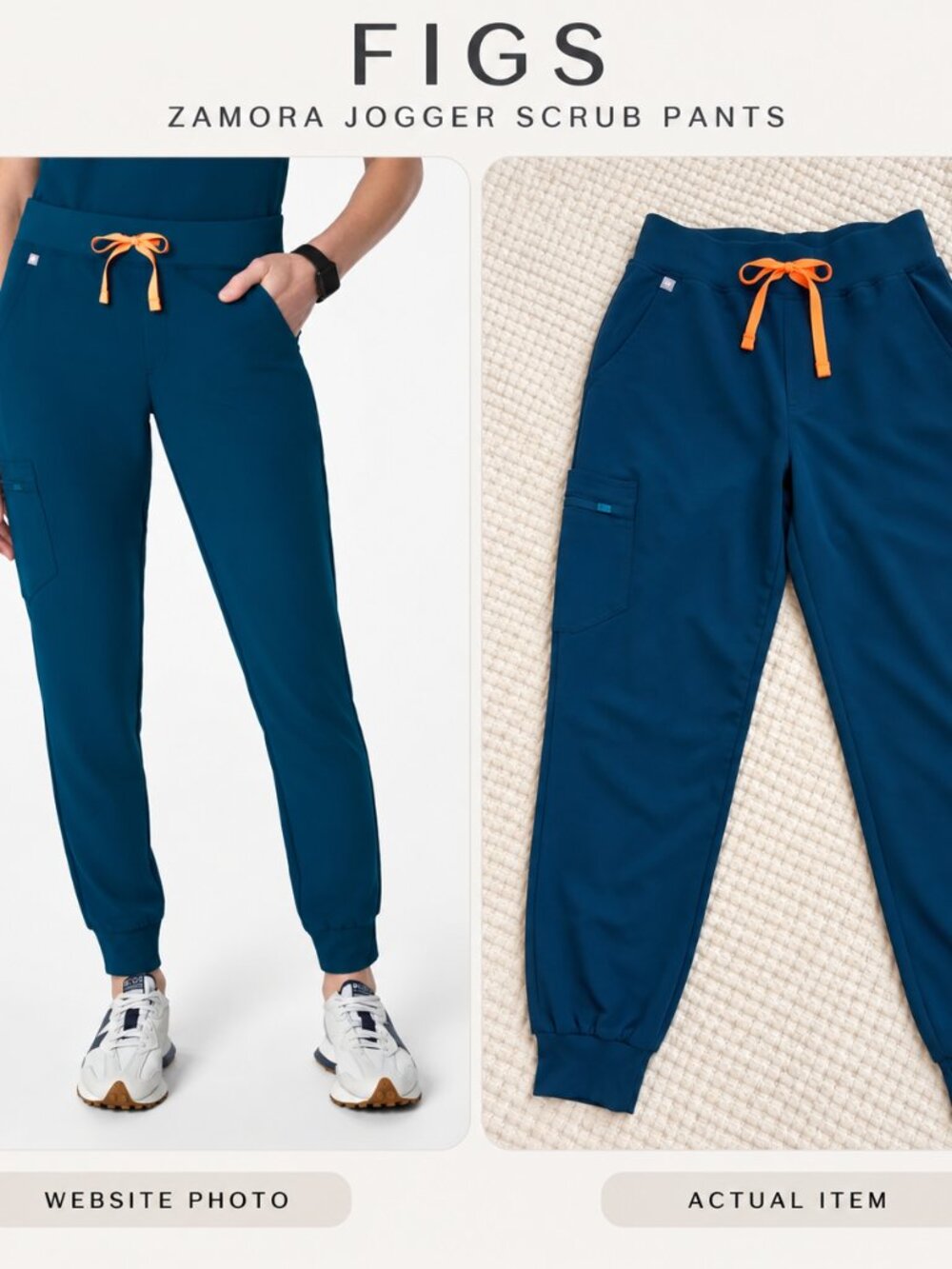 FIGS scrub pants, M , DEEP REEF